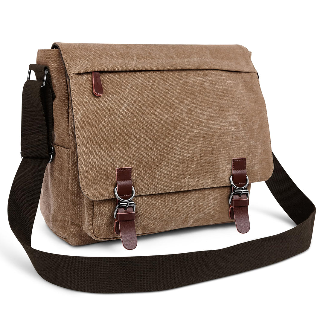 DORRISO Herren Umhängetasche Mode Schultertasche Leinwand Schultertaschen für 13.3 Zoll Laptop Kurie