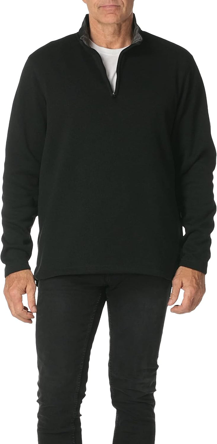 Wrangler Authentics Men’s Sweater Fleece Quarter-Zip S Caviar, S Caviar