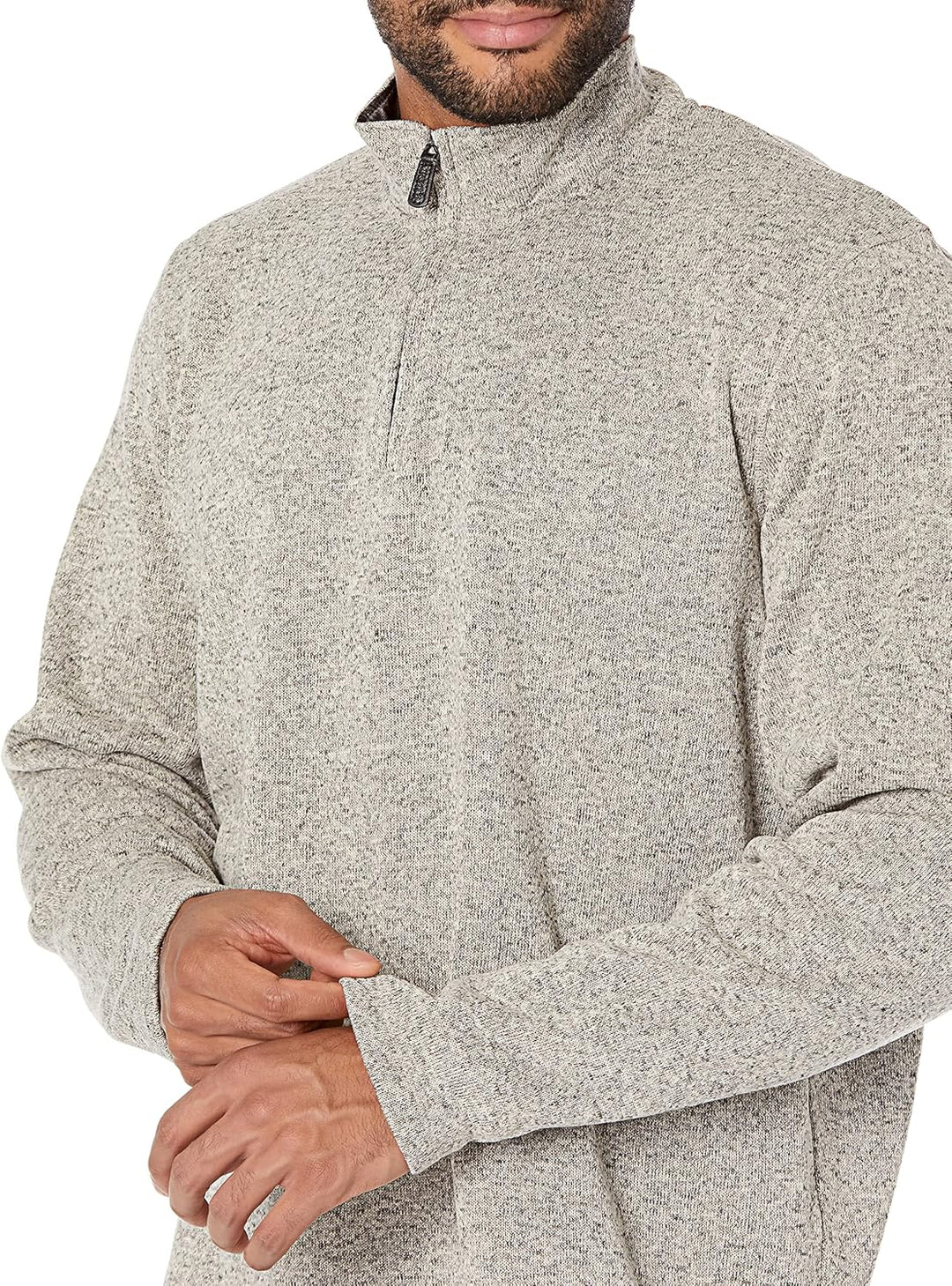 Wrangler Authentics Men’s Sweater Fleece Quarter-Zip M Hellgrau, M Hellgrau