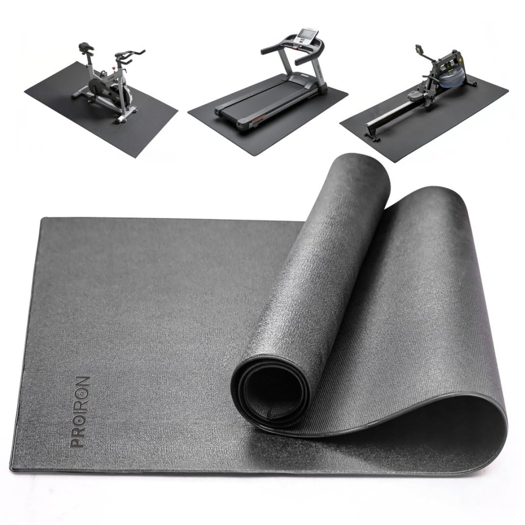 PROIRON Schwerlastbereich Bodenschutzmatte Fitnessgerät, Fitness 5mm Dicke, Laufband Matte Schutzmat