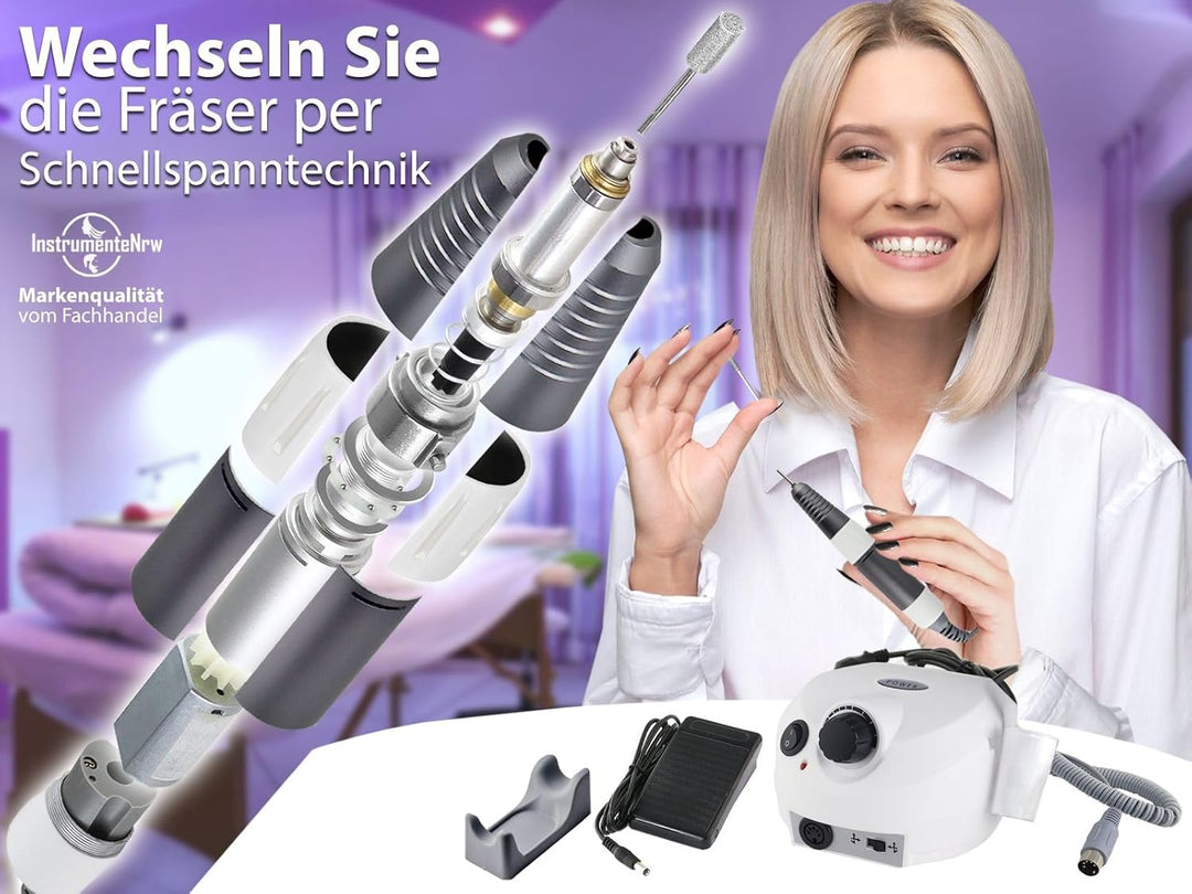 Professionelle elektrische Maniküre- / Pediküre - Fusspflegegerät als Kombi-Gerät mit hygienischer A