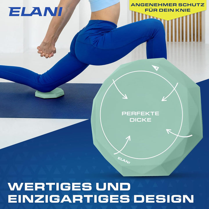 ELANI - Yoga Kniekissen (2er Pack) - Extra dick & bequem mit Anti Rutsch Oberfläche - perfekt für un