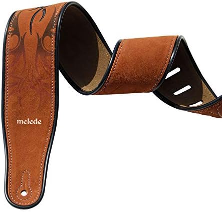 YUEKO Leathers Deluxe Gitarrengurt aus weichem italienischem Leder, superweiche Rückseite aus Wildle