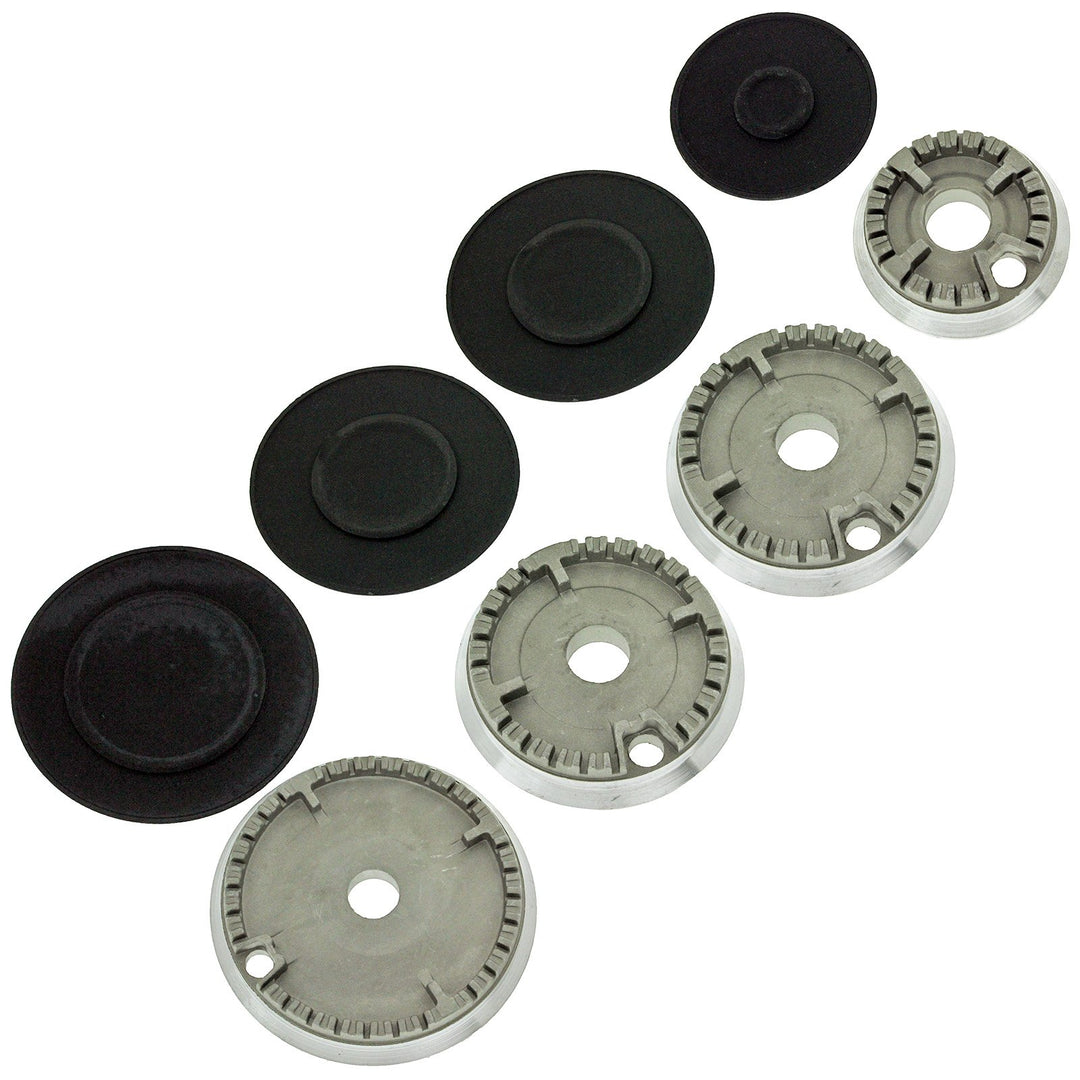 Spares2go Brennerkopf und Kappe für Zanussi-Gasherde (1 x Klein, 2 x Mittel, 1 x Gross)