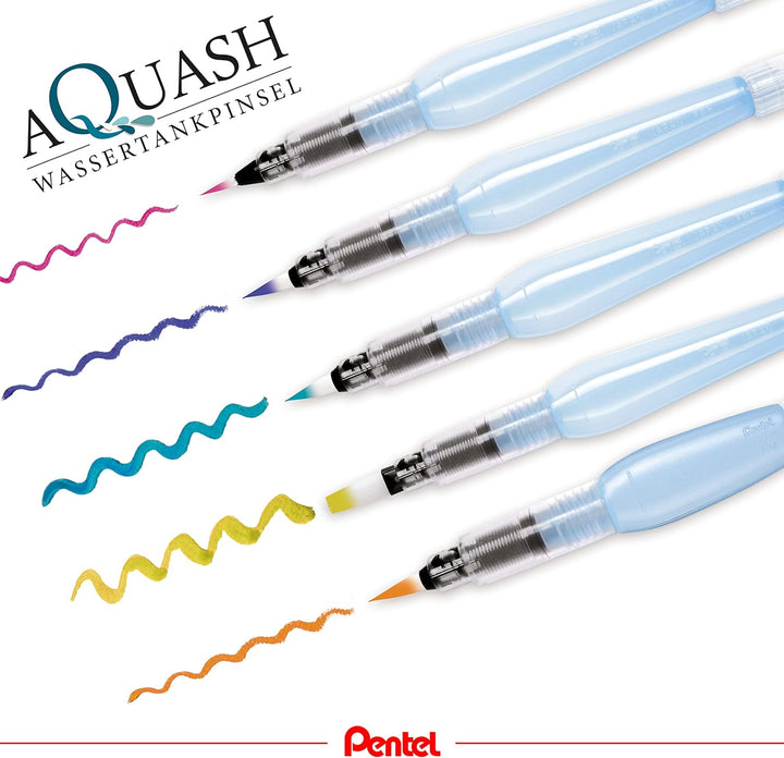Pentel Aquash Brush FRH, Set mit 3 Pinseln für Wasserbehälter mit feinen, mittelgrossen und grossen