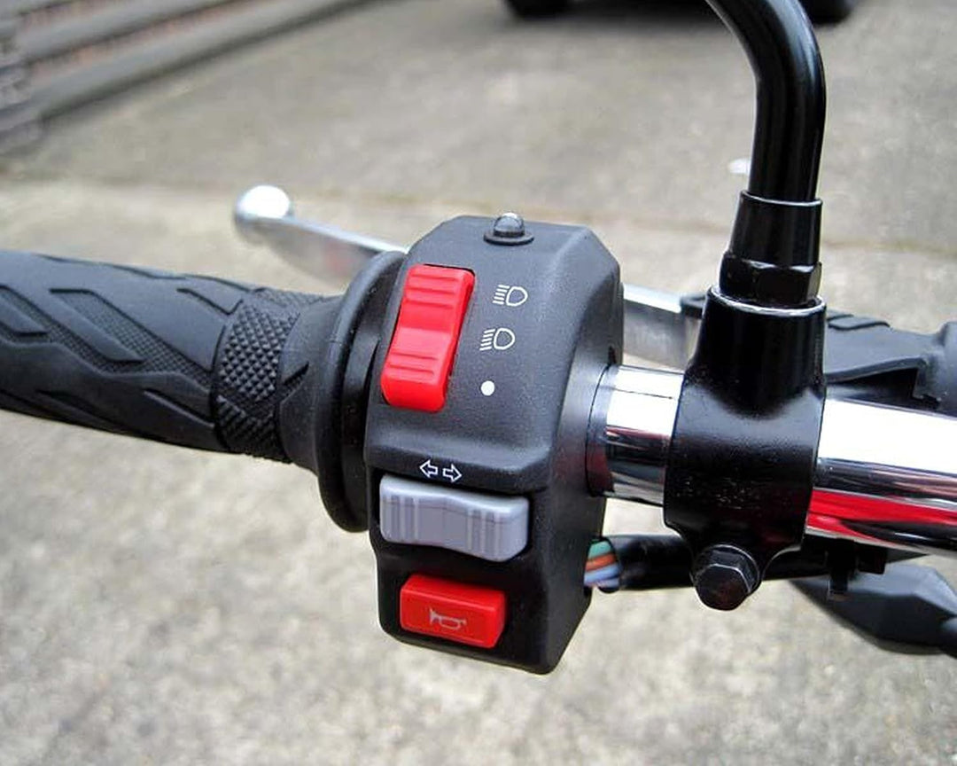 Motorrad Schalter Baugruppe Schaltanlage Cluster für Scheinwerfer, Blinker, Hupe Passend für 22mm 7/