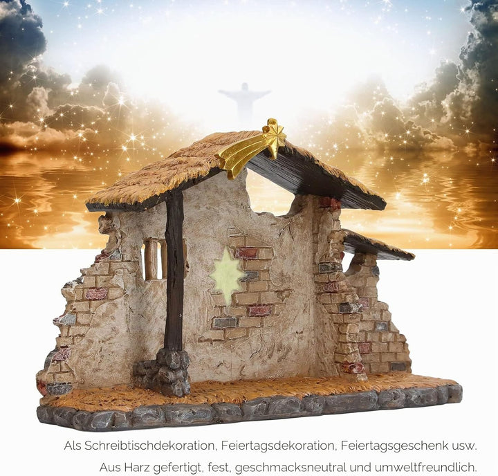 Weihnachtskrippen-Set, detaillierte, lebensechte Weihnachtskrippe, Schuppenstatue, Tischdekoration,