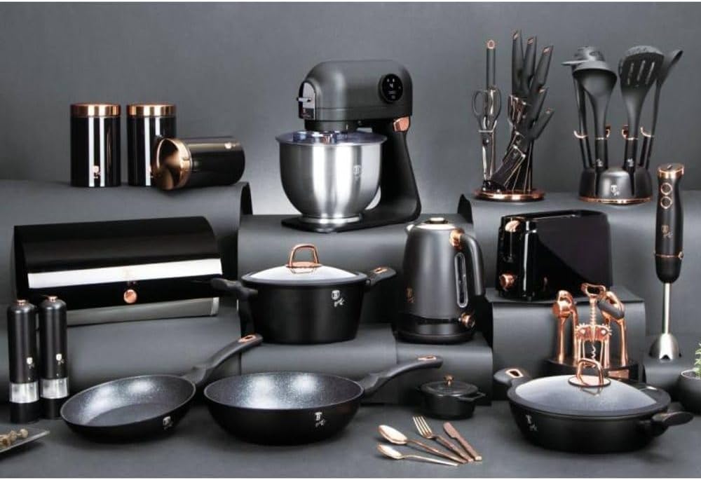 Berlinger Haus Barkeeper-Set | 6-TLG. Black Rose Collection mit Edelstahl-Zubehör | Shaker 0,55 L, l