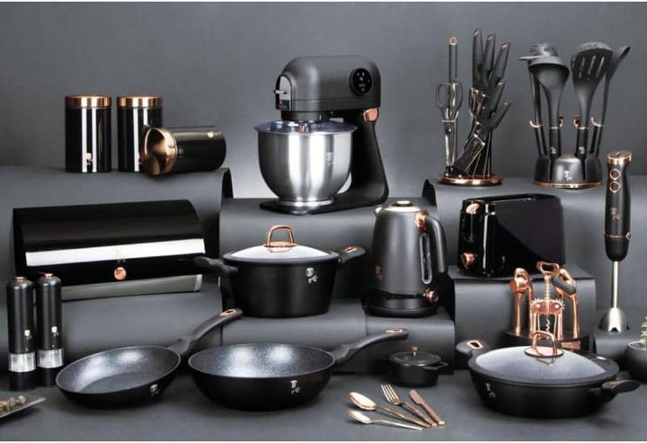 Berlinger Haus Barkeeper-Set | 6-TLG. Black Rose Collection mit Edelstahl-Zubehör | Shaker 0,55 L, l