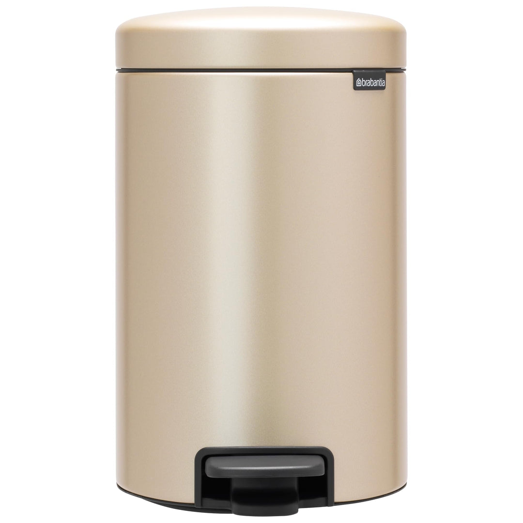 Brabantia Mülleimer, Stahl, Metallic Gold, 12L 12 Liter Champagne, 12 Liter Champagne