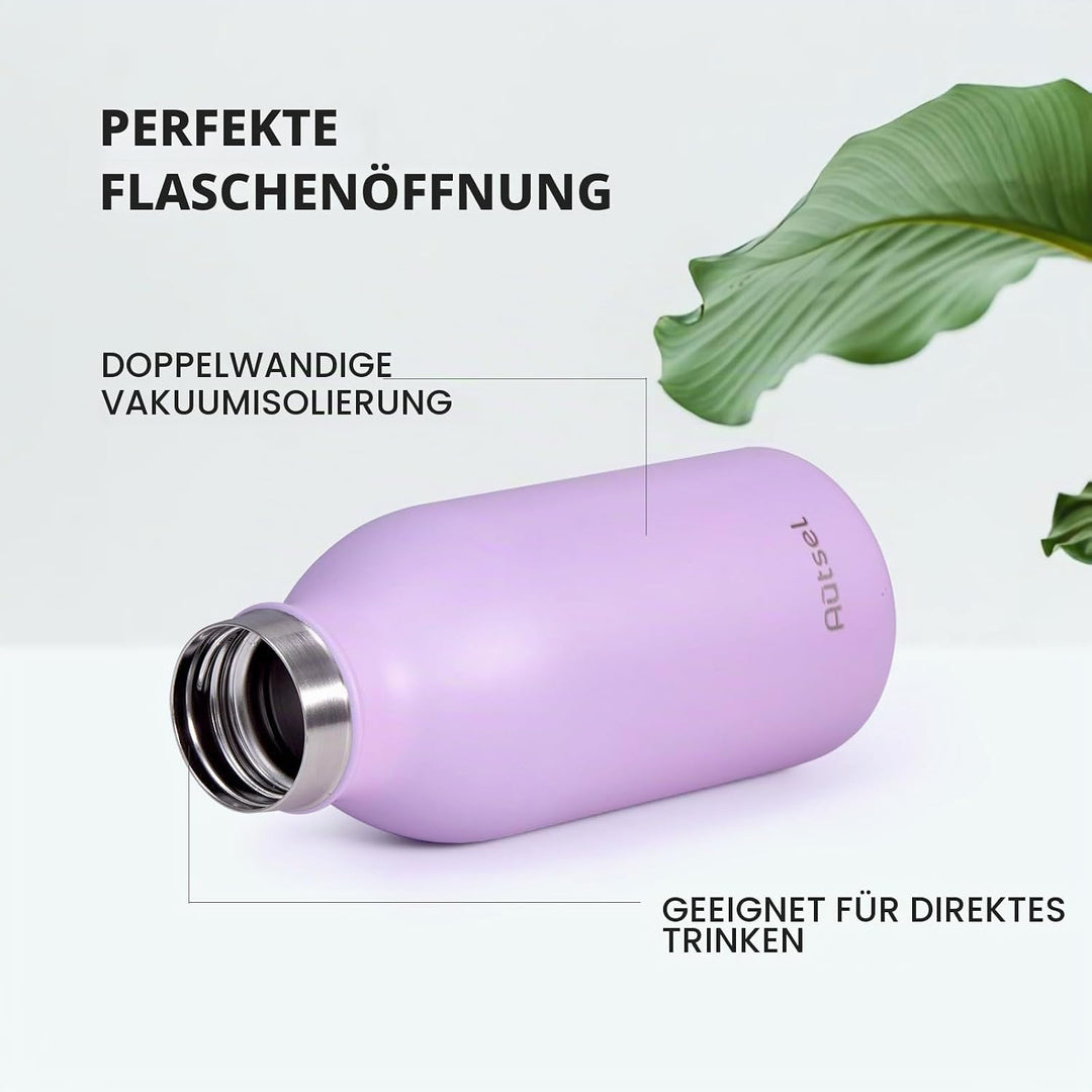 Trinkflasche Thermo Edelstahl 350ml für Heisse und Kalte Getränke für Büro Sport Outdoor Camping Tar