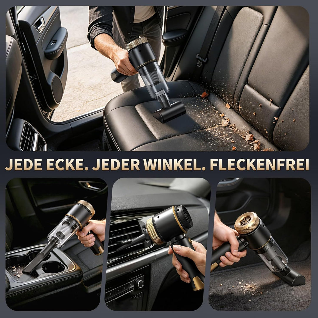 Handstaubsauger Akku 4-in-1 Auto Staubsauger 20000Pa 6000mAh | 4 Funktionen: Saugen, Blasen, Aufpump