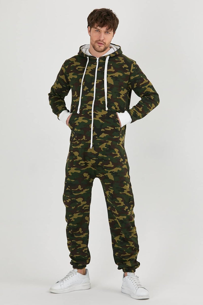 Raff & Taff Herren Jumpsuit Overall Trainingsanzug Fitnessbekleidung onesie Ganzkörperanzug Basic un