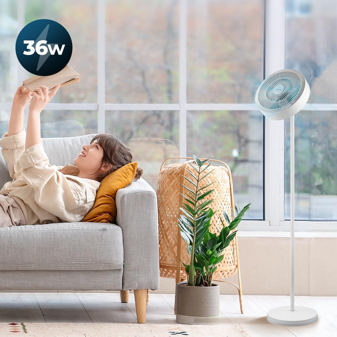 Cecotec Standventilator EnergySilence FanLamp 36 W, DC Motor, LED-Innenringlicht: 3 Farbtöne, Umkehr