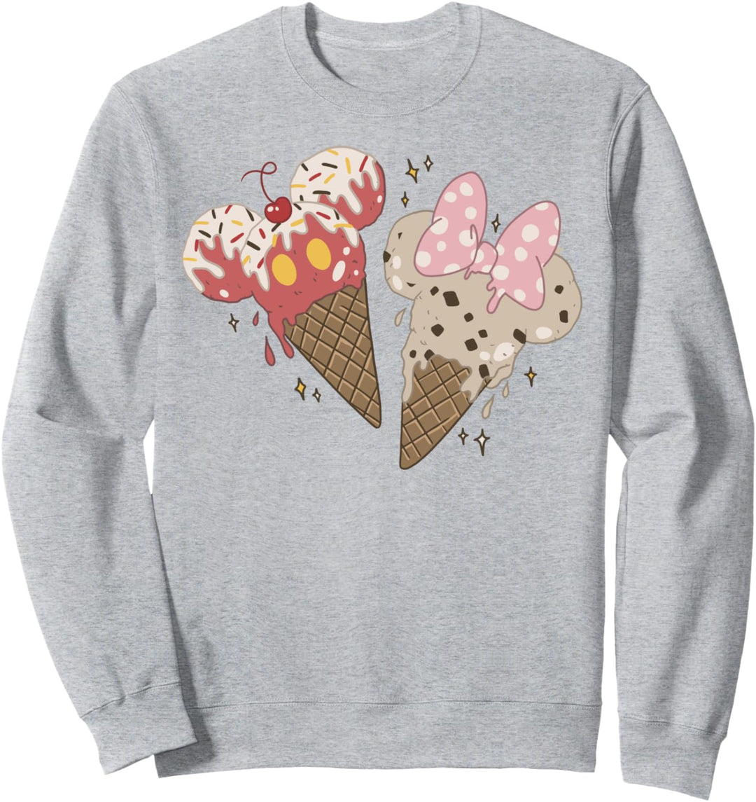 Disney Mickey And Friends Mickey & Minnie Ice Cream Cones Sweatshirt