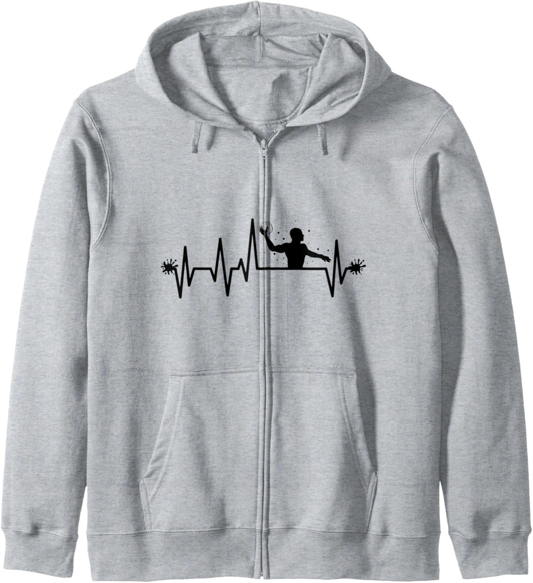 Wasserballspieler Heartbeat Wasserball Spieler Coach Kapuzenjacke