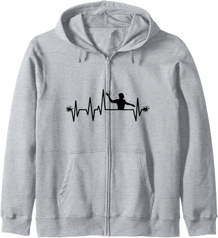 Wasserballspieler Heartbeat Wasserball Spieler Coach Kapuzenjacke