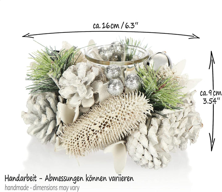 com-four® Teelichthalter - dekorativer Kerzenständer für Weihnachten und Herbst - Kerzenhalter mit n