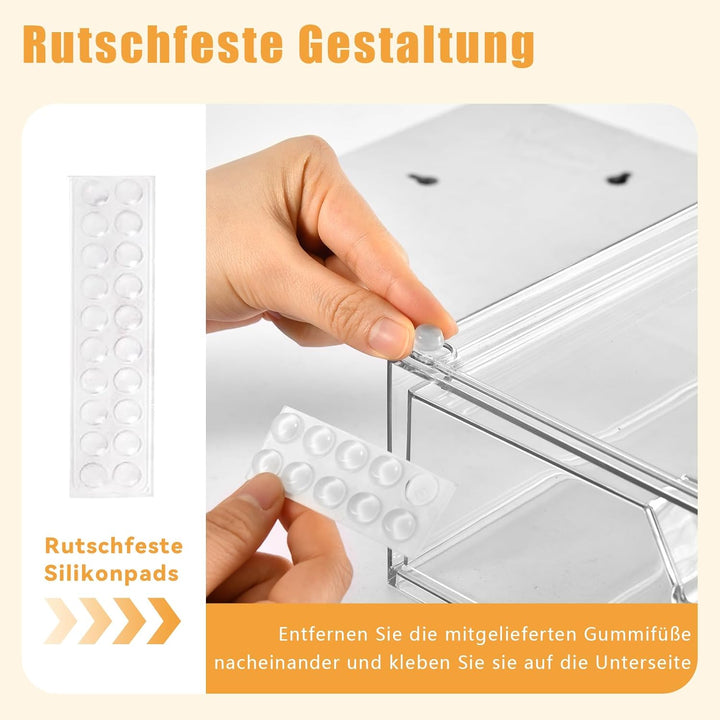3 Pack Schubladen Organizer Schminktisch Stapelbare Schubladenboxen Klare Acryl Kosmetik Organizer S