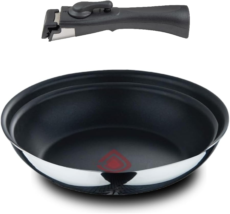 Bergner- Set 3 Stück Bratpfannen (24+26 cm) mit abnehmbarem Griff - Edelstahl - Antihaftbeschichtung