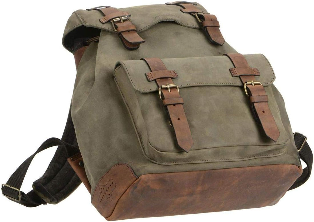 Ruitertassen Rucksack Damen Herren Khaki Ranger Leder Wanderrucksack Travel Reise