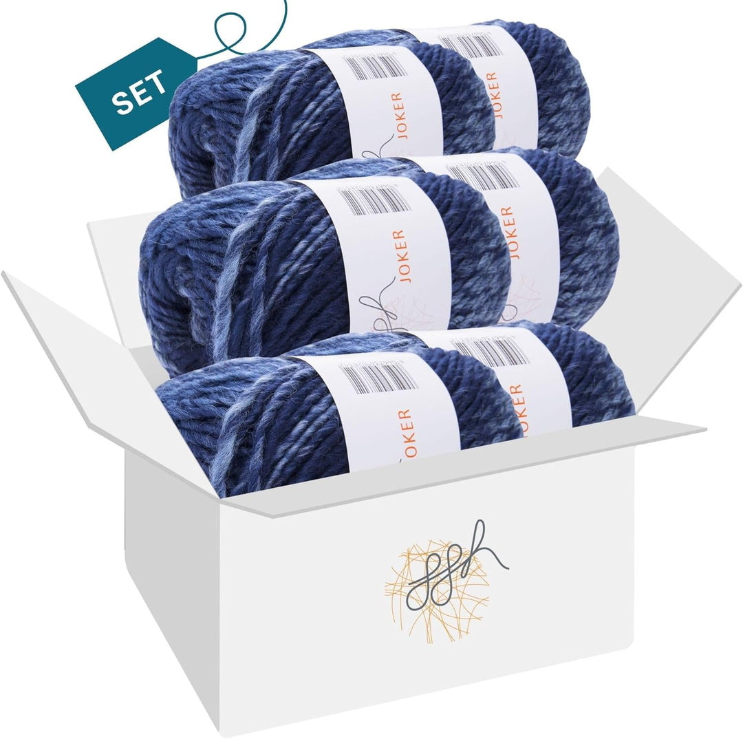 ggh Joker Box - 6 Knäuel - Schurwolle Mischung mit Farbverlauf - Wolle zum Stricken oder Häkeln Farb