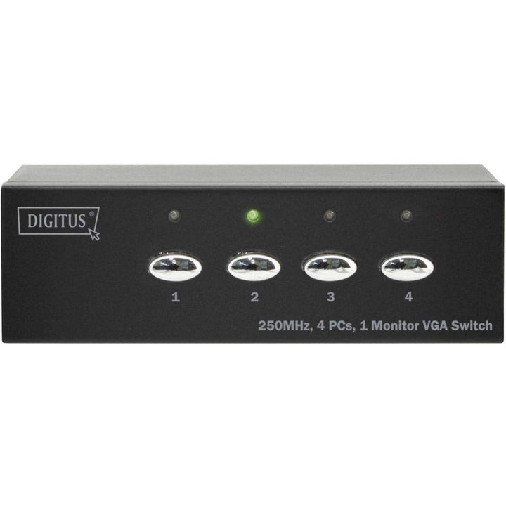 DIGITUS Professional VGA Video Switch / Umschalter, 4 Eingänge - 1 Ausgang, 250MHz, bis 1920x1080 Pi