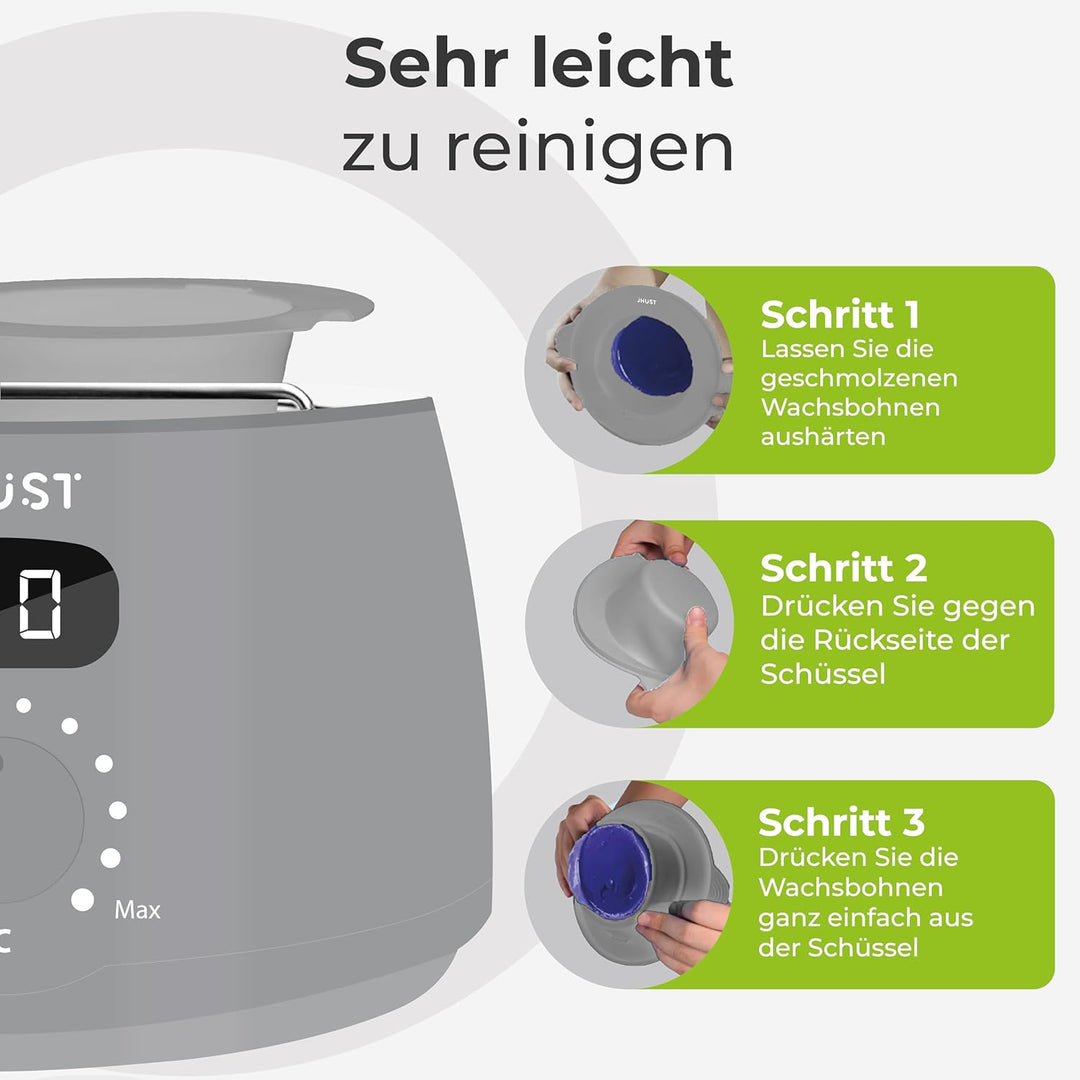 Wachswärmer-Set Grau mit 600 g Wachsperlen und umfangreichem Zubehör, inklusive After-Wax-Spray, Wac