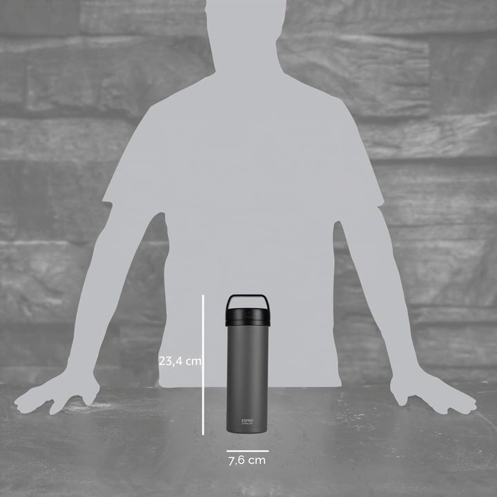 ESPRO – P0 Ultralight – Französische Kaffeepresse für Einzelportionen und leichte Trinkflasche für R