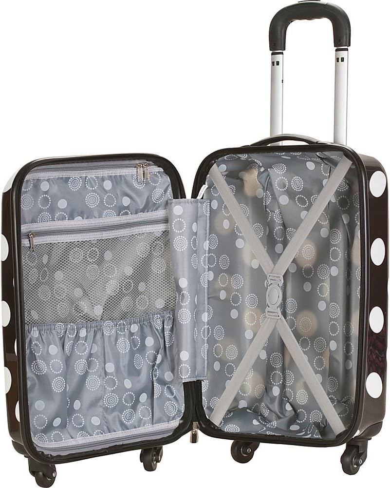 Rockland Laguna Beach Hartschalen-Spinner-Gepäck, Schwarze Punkte, Handgepäck, 50,8 cm (20 Zoll), Sc