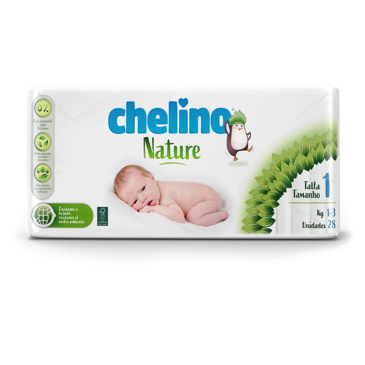 Chelino Nature Kinderwindel, Grösse 1 (1-3 kg), 252 Windeln