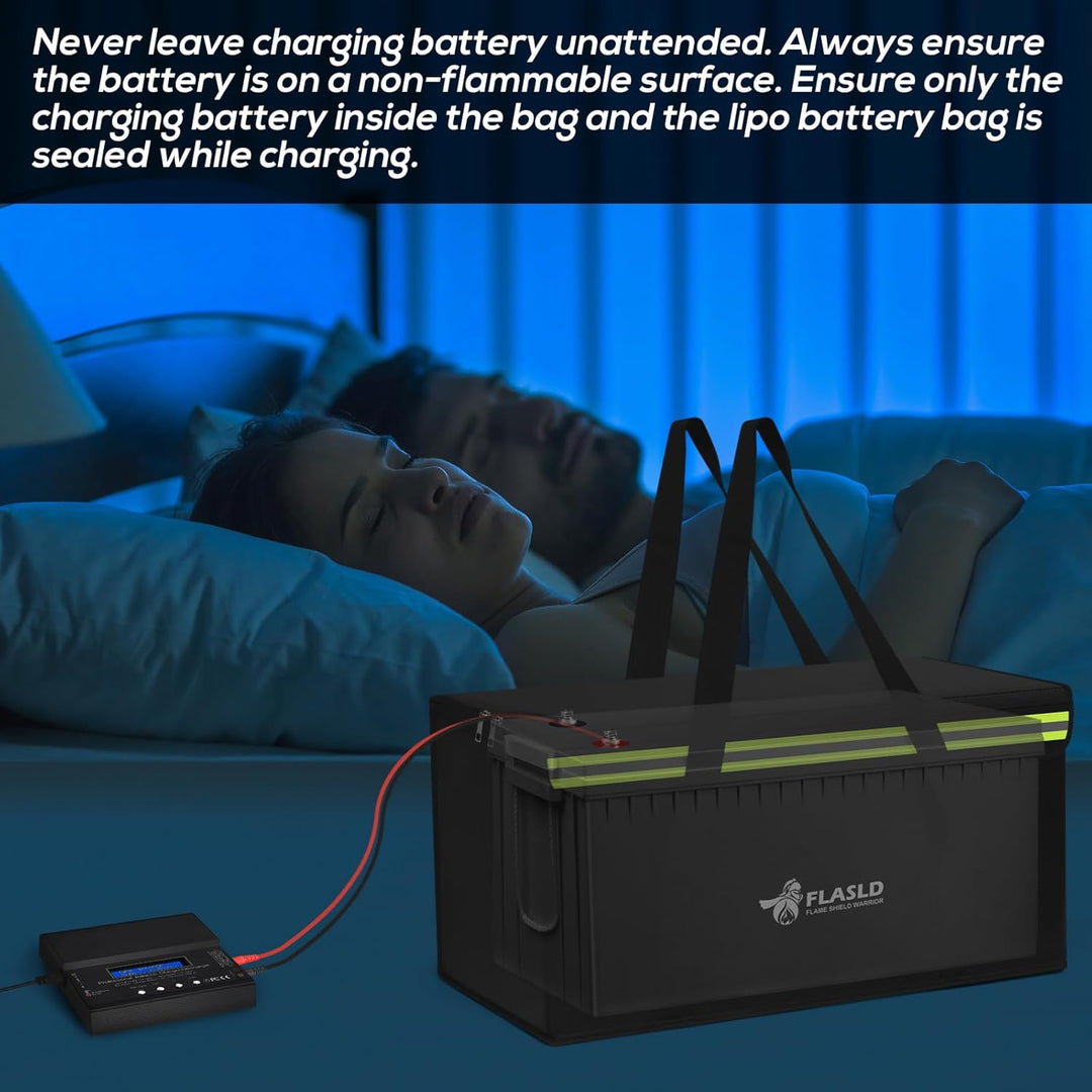 FLASLD Grosse feuerfeste Lipo-Tasche für 200Ah Lithium-Batterie Lagerung und Aufladen, 560 x 230 x 2