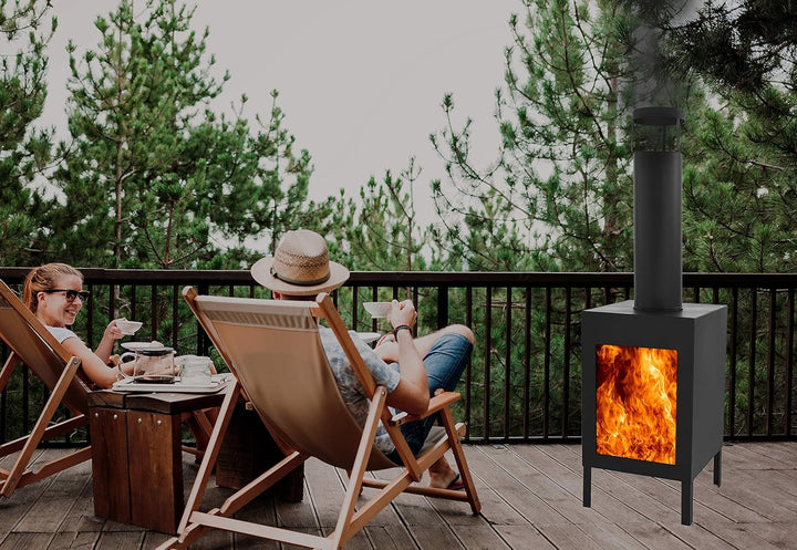 Terrassenofen Gartenofen Gartenkamin Terrassenkamin Feuerstelle Terrasse Heizung Garten Ofen Metall