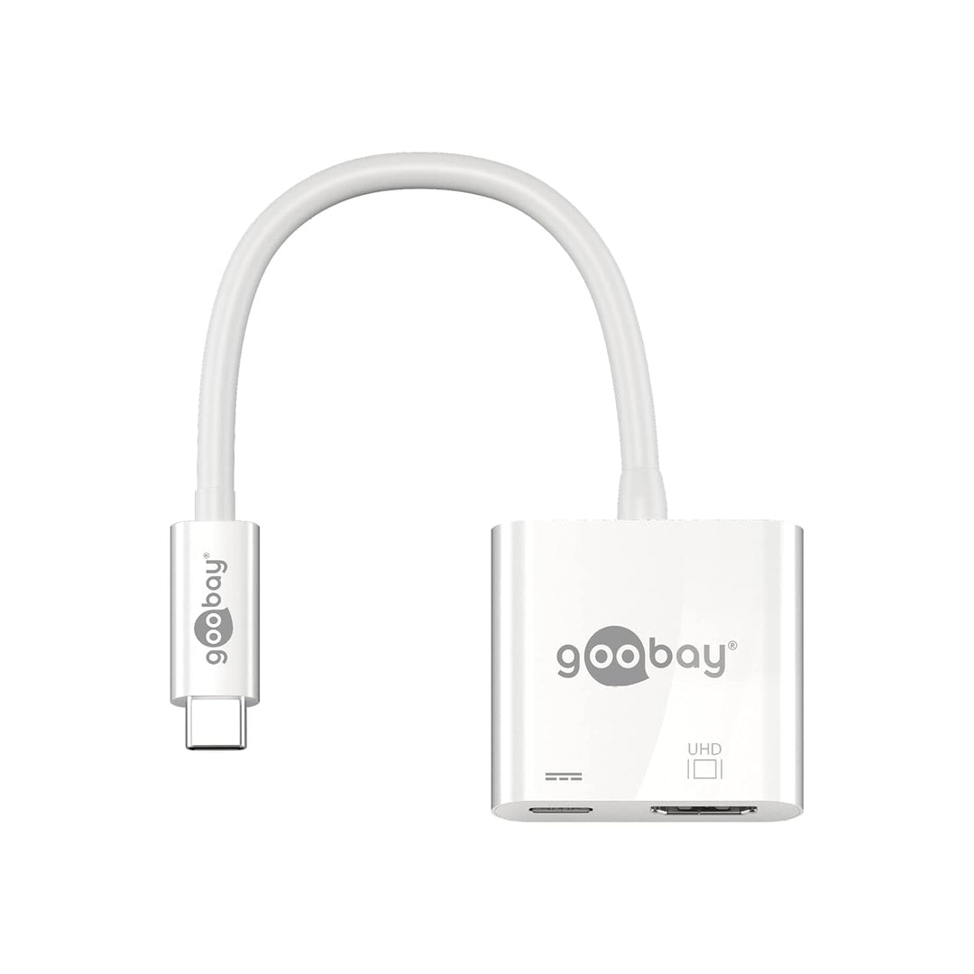 Goobay 62110 USB-C Stecker auf HDMI-Buchse, PD, weiss, extra USB-C Buchse USB-C > HDMI, USB-C > HDMI