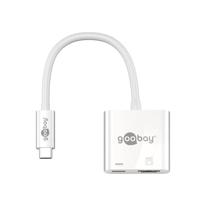 Goobay 62110 USB-C Stecker auf HDMI-Buchse, PD, weiss, extra USB-C Buchse USB-C > HDMI, USB-C > HDMI