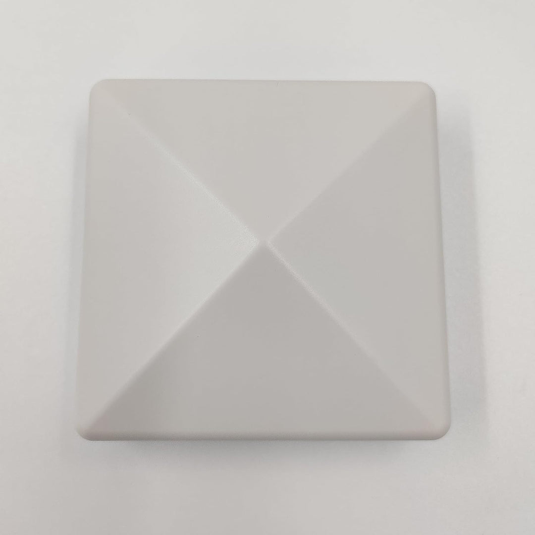10 Stück Zaun Pfostenkappe 90 mm Pyramide Abdeckkappe cremeweiss für Pfosten 9 x 9 cm (UV stabilisie