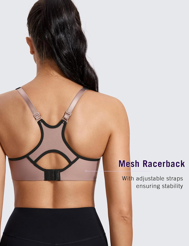 SYROKAN Damen Sport BH Starker Halt- Bügel Push Up Ringerrücken Gepolstert Fitness BH 70E Backstein,