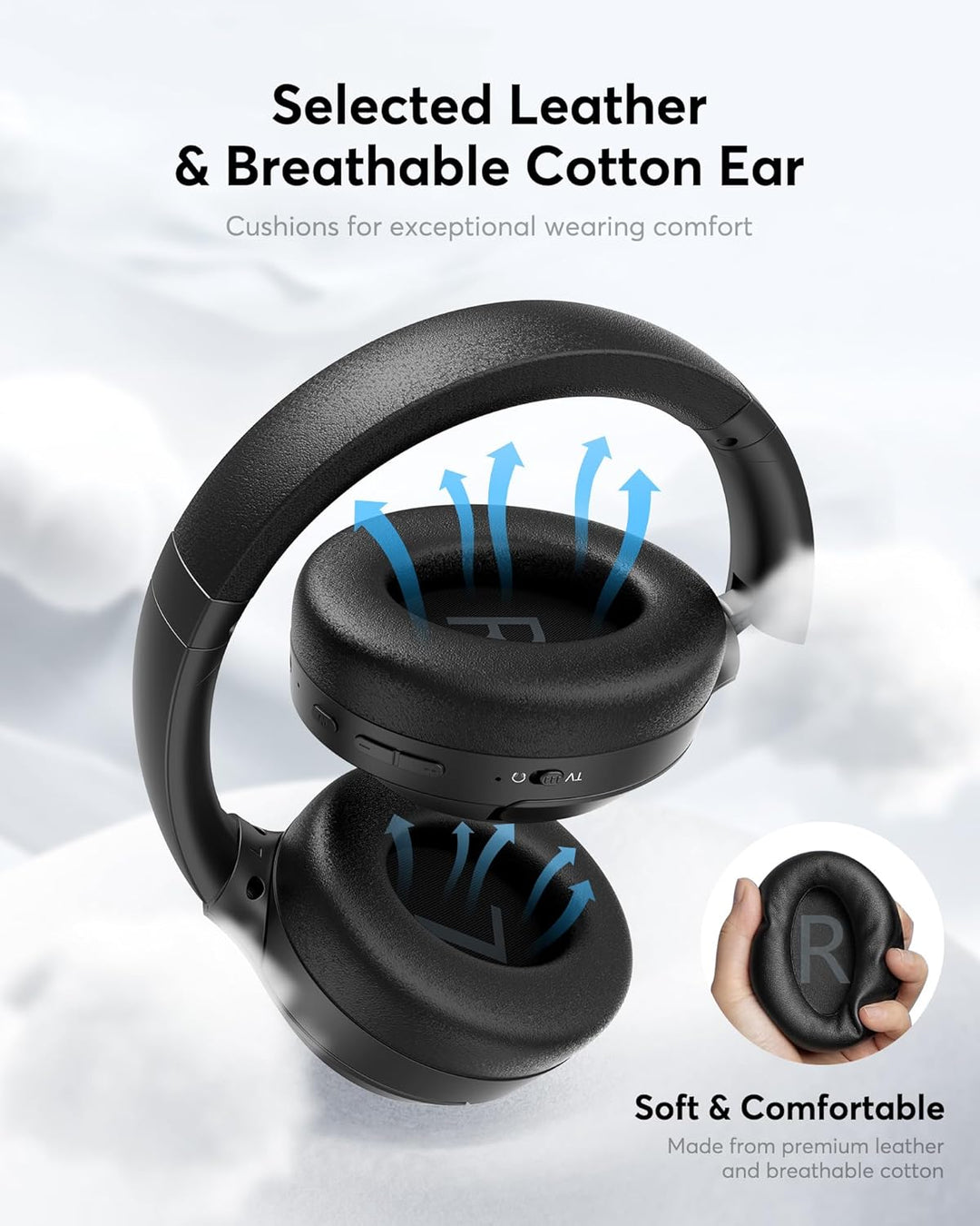 Doohoeek TV Kopfhörer Kabellos, Bluetooth 5.3 Over-Ear Headphones mit Ladestation&Digital Display, P