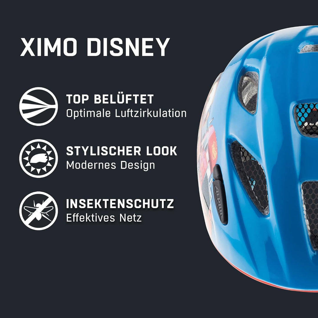 ALPINA XIMO - Leichter, Sicherer & Bruchfester Fahrradhelm Mit Optionalen LED-Licht Für Kinder Cars