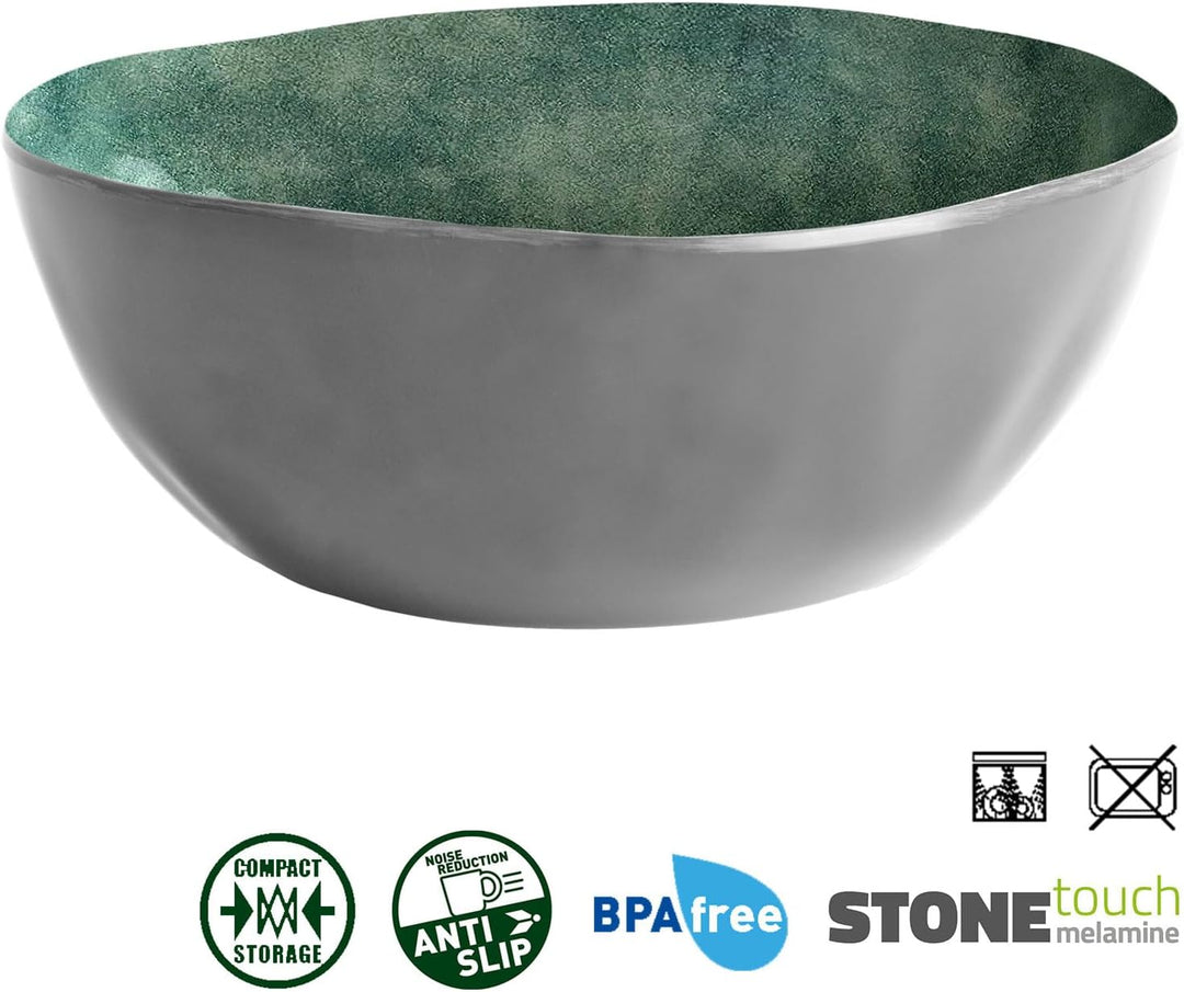 BRUNNER Campinggeschirr Melamin 2-4 Personen (Set: 8, 12, 16 oder 36 Teilig) - Venetian SEA Green -