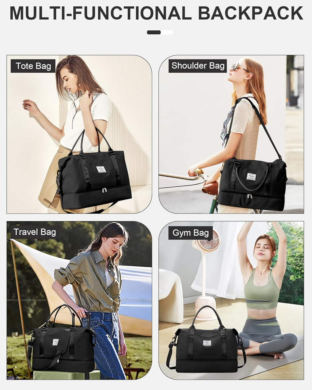 Reisetasche Damen Handgepäck Tasche Sporttasche Weekender Bag Schwimmtasche Wasserdicht Travel Bag D