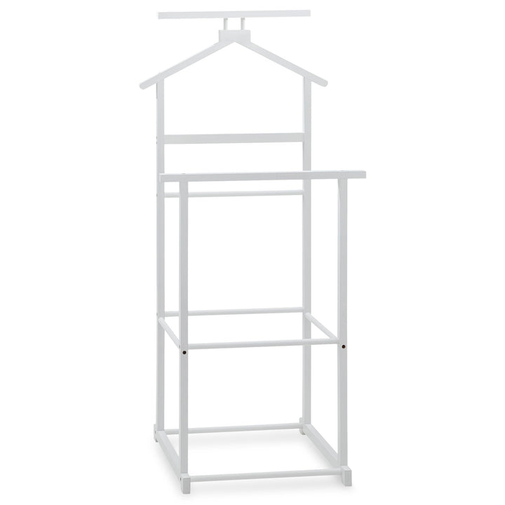 IDIMEX Herrendiener Kanna weiss - Kleiderbügel, Kleiderbutler mit Hosenablage aus Bambus, modern, We