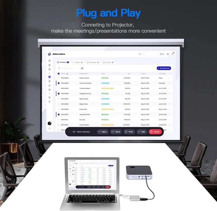 VVG USB C to 4K HD.MI Adapter für MacBook Pro/Air, 3 in 1 USB-C Digital AV Multiport Adapt mit 4K 30