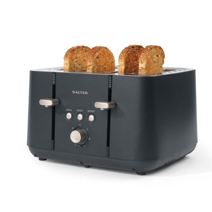Salter Marino 4-Scheiben-Toaster – 7 Stufen variable Bräunung, herausnehmbare Krümelschublade, selbs