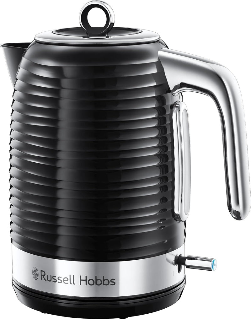 Russell Hobbs Wasserkocher [1,7l, 2400W] Inspire Schwarz mit hochwertiger Hochglanz-Struktur (Schnel