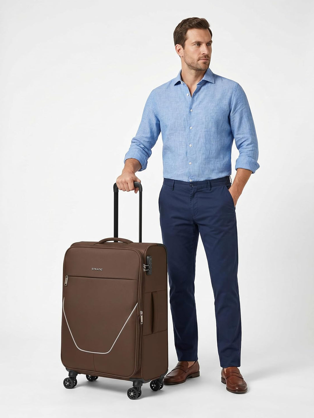 Stratic Check-in Koffer für Damen und Herren | mittelgrosser Trolley 42 x 26 x 65 cm aus hochwertige