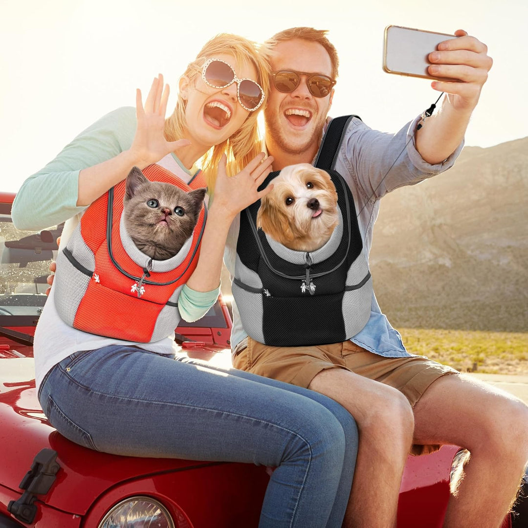 ALLSOPETS Hunderucksack, Tragbarer Haustierträger für Kleine Hunde und Katzen, Fahrrad- und Motorrad
