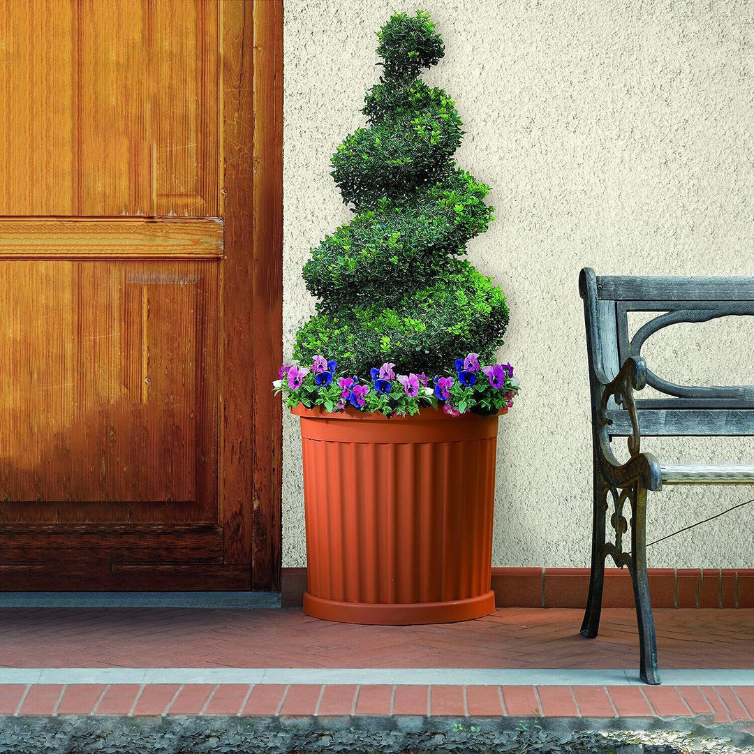 Bama 30900 Topf mit Untersetzer, terrakotta, 27x52x49 cm Terracotta, Terracotta