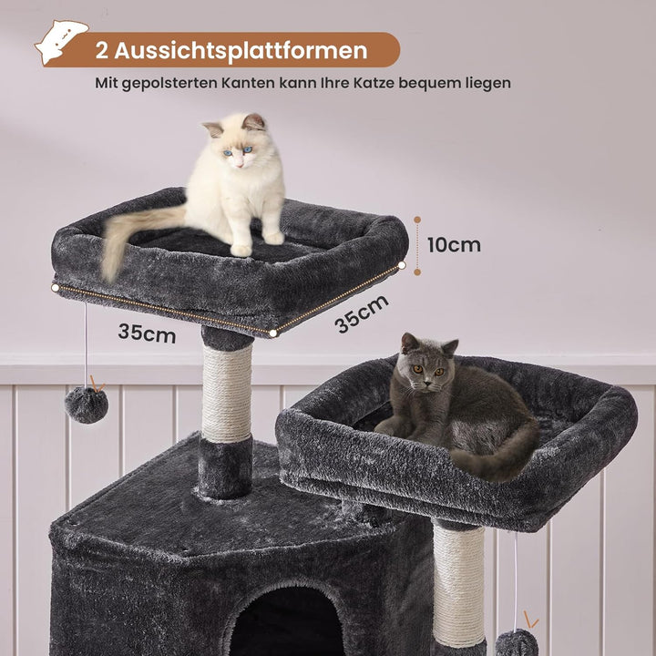 MSmask Stabiler Kratzbaum, Kratzbaum gross mit 2 Plattformen, Katzenbaum für Grosse Katzen, mit gros