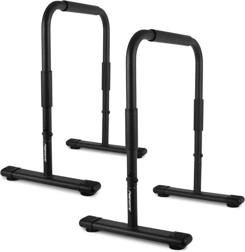 MSPORTS Dip Barren Fitness Parallettes Premium (Paar) 80x65 cm | Push Up Stand Bar I Dip Station I F